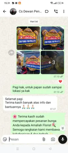 Testimonial Papan Bunga Pernikahan wanasalam