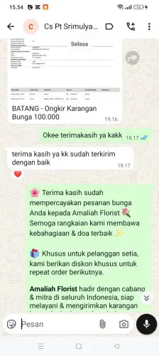 Testimonial Papan Bunga wanasalam